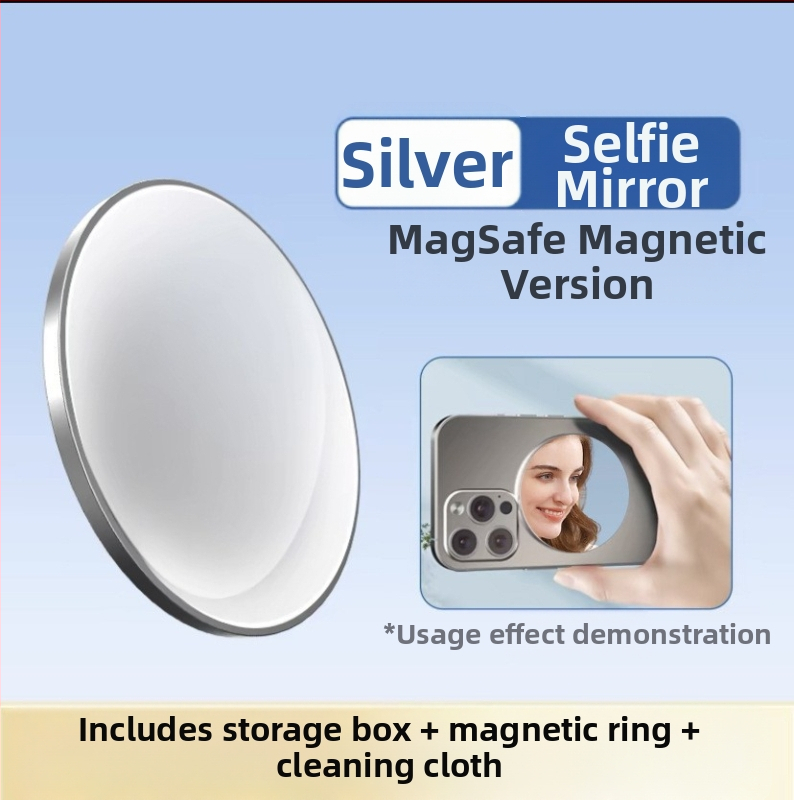 Alumíniumötvözetből készült MagSafe mágneses abszorpciós mobiltelefon hátsó önfényképező tükör Vlog élő HD domború sminktükör