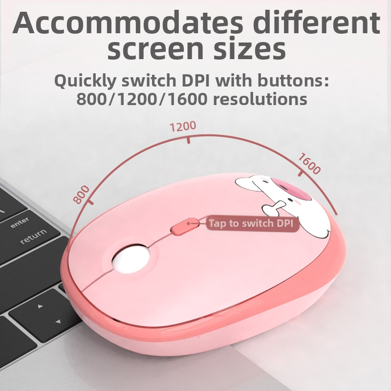 MOFII Ferris ръчна безжична 2.4g клавиатура и мишка, сладък розов цвят, анимационен офис клавиатура и мишка