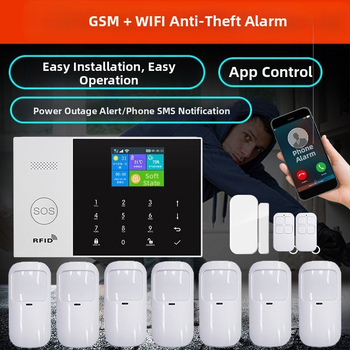 Алармена система против кражба, инфрачервен сензор за човешко тяло, домакинска, търговска, сензор за врати и прозорци, WIFI дистанционна аларма против кражба