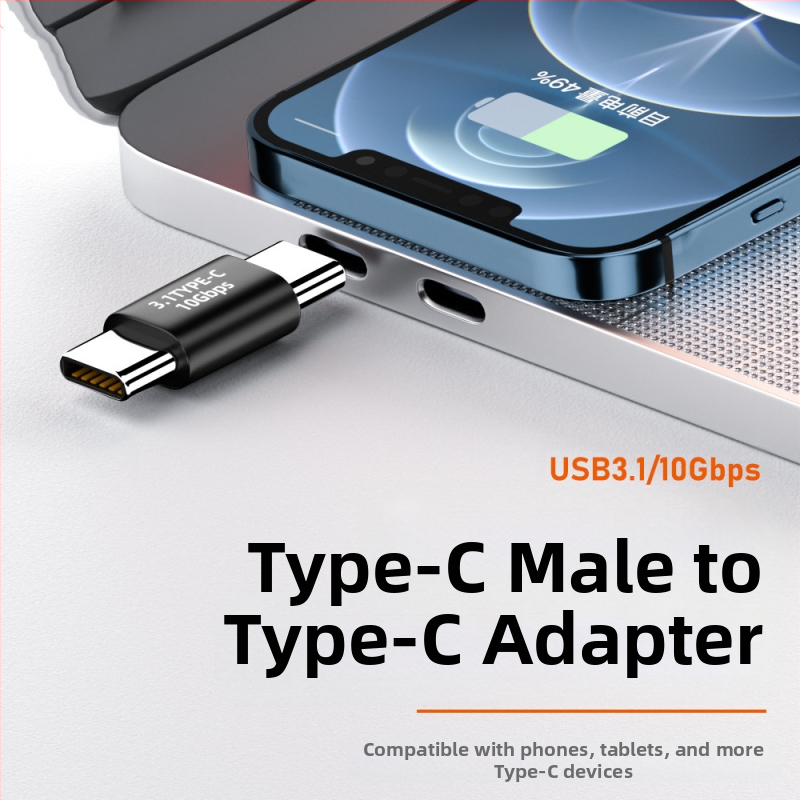 USB-C tipo jungties adapteris, jungiantis laikiklį prie TPC tipo jungties, 3.1 lizdo ir 2.0 jungties, 10 GB jungties, 3.1 lizdo ir 2.0 jungties, 10 GB jungties.