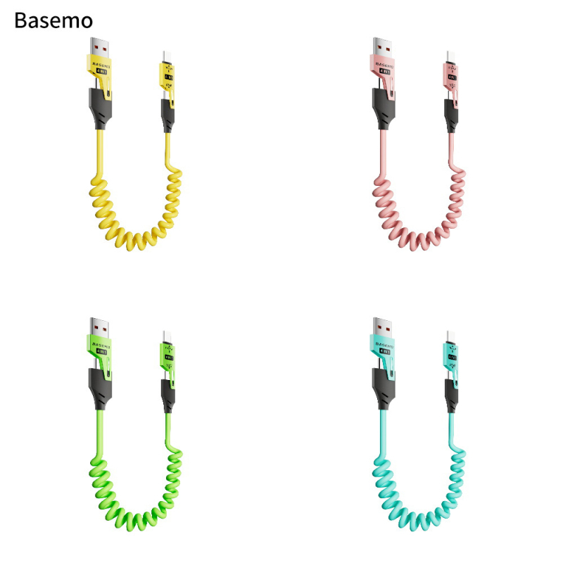 [Puiki produkto kontrolė] „Double Magic“ 65 W + 27 W spyruoklinis teleskopinis keturių viename įrenginys, tinkantis „Apple“ 16, „Huawei“ duomenų kabeliui