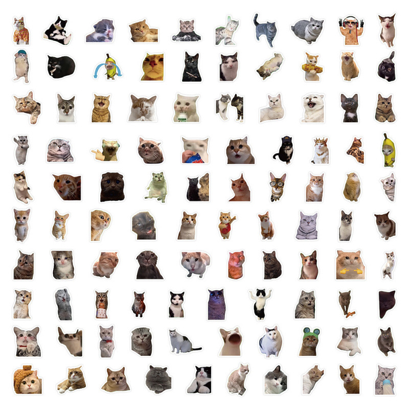 300 macska mém matrica cuki vicces szellem állat macska ins szél kifejezés táska szár figura anyag kéz könyv matricák