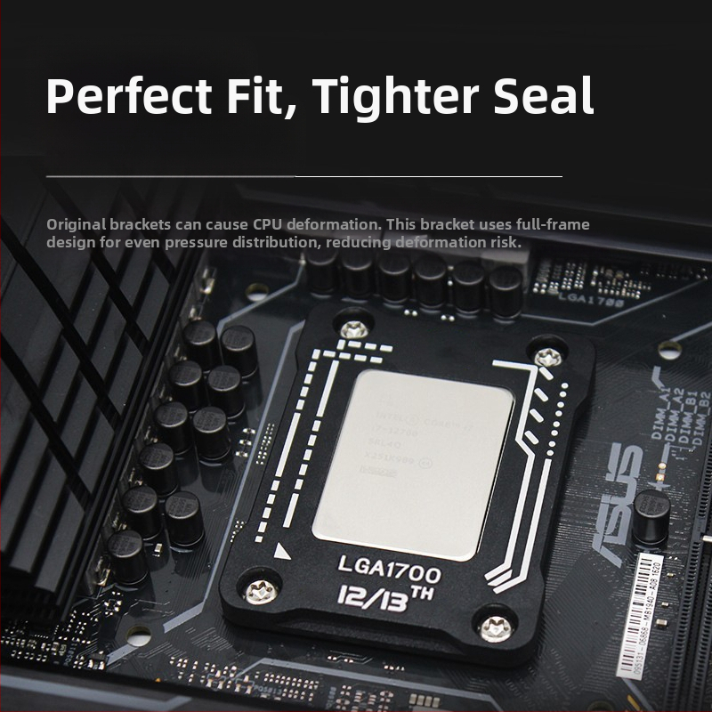 Скоба за компютърен процесор, дънна платка, антиналягаща, извита, с основа, 1700, корекция на процесора, тип охлаждане, 12-то поколение, 13-то поколение