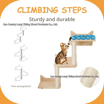 Πλαίσιο αναρρίχησης για γάτες από μασίφ ξύλο, παιχνίδι για γάτες, επιτοίχια φωλιά για ξύσιμο γάτας, πλατφόρμα άλματος επιτοίχια φωλιά γάτας, δέντρο για γάτες, ανθεκτικό στα δάγκωμα