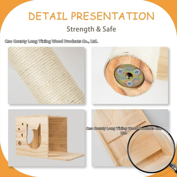 Πλαίσιο αναρρίχησης για γάτες από μασίφ ξύλο, παιχνίδι για γάτες, επιτοίχια φωλιά για ξύσιμο γάτας, πλατφόρμα άλματος επιτοίχια φωλιά γάτας, δέντρο για γάτες, ανθεκτικό στα δάγκωμα