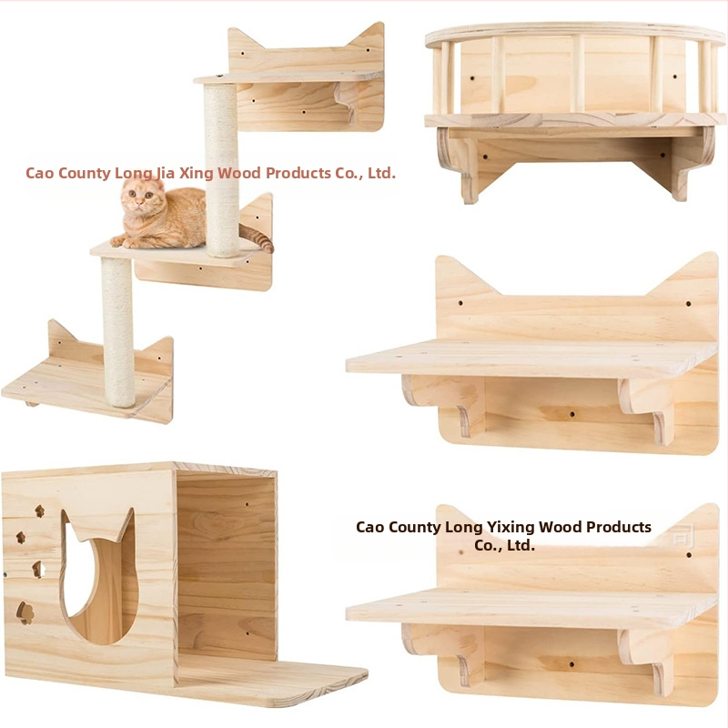 Tömörfa macskamászóka, macskajáték, falra szerelhető macskakaparófa, űrfészek, falra szerelhető ugróplatform, fali macskafészek, macskafa, harapásálló