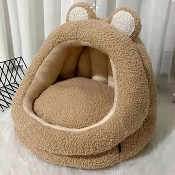 Pippi Tao Kennel Four Seasons Pet Nest Φθινόπωρο και Χειμώνας Νέο Teddy Velvet Ημικλειστό Παντόφλες Αρκούδας Pet Cat Nest