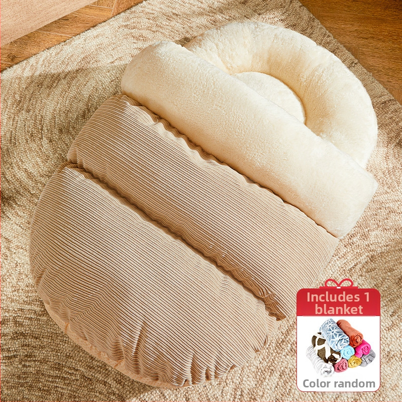 Kućica za pse, sofa za spavanje, potpuno zatvorena prostirka za spavanje plišanih ljubimaca za male i srednje pse, krevet za mačke, tvornica veleprodaje prekogranične veleprodaje