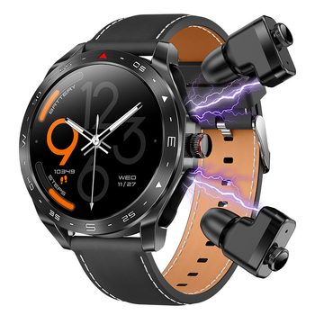 Nutikell 2-in-1 TWS Bluetooth-peakomplekt Dial Call Pulss Vererõhu jälgimine Multi Sport Mode Täiskasvanutele