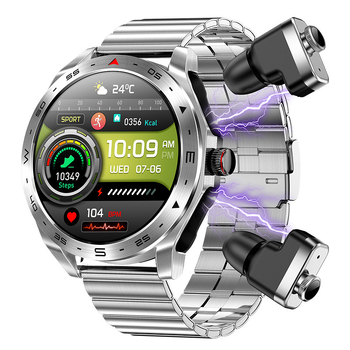 Nutikell 2-in-1 TWS Bluetooth-peakomplekt Dial Call Pulss Vererõhu jälgimine Multi Sport Mode Täiskasvanutele