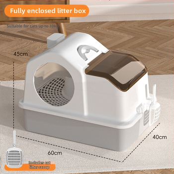 Macskaalomtál Teljesen zárt, túlméretezett, fröccsenésmentes macskavécé Extra nagy macskaalomtál Szagmentes macskaalomtál