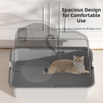 Λεκάνη άμμου για γάτες Πλήρως κλειστή, μεγάλη, αντι-πιτσιλιστική λεκάνη άμμου για γάτες, εξαιρετικά μεγάλη, άοσμη λεκάνη άμμου για γάτες