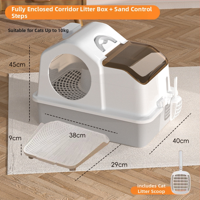 Macskaalomtál Teljesen zárt, túlméretezett, fröccsenésmentes macskavécé Extra nagy macskaalomtál Szagmentes macskaalomtál