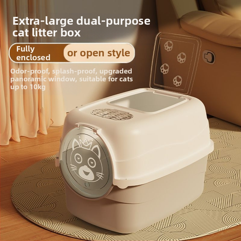 Kassiliivakast, ülisuur, täielikult poolsuletud sahtliga puur, kassipoegade liivakast, kassitarbed, kassi tualett, lõhnakindel, lekkekindel, liiv