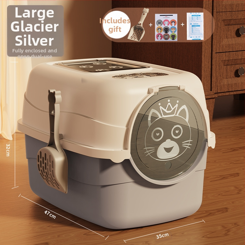 Kassiliivakast, ülisuur, täielikult poolsuletud sahtliga puur, kassipoegade liivakast, kassitarbed, kassi tualett, lõhnakindel, lekkekindel, liiv