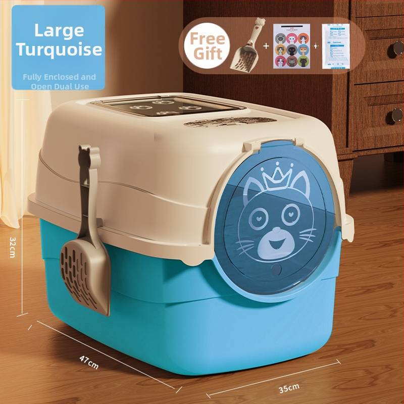 Kassiliivakast, ülisuur, täielikult poolsuletud sahtliga puur, kassipoegade liivakast, kassitarbed, kassi tualett, lõhnakindel, lekkekindel, liiv