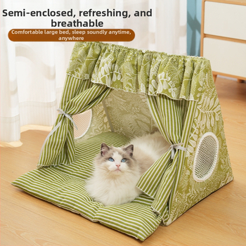 Σκηνή γάτας, καλοκαιρινή φωλιά γάτας, ζεστή σκηνή κατοικίδιου, αφαιρούμενη και πλενόμενη κλειστή σκηνή γάτας Internet Celebrity, κατάλληλη για όλες τις εποχές