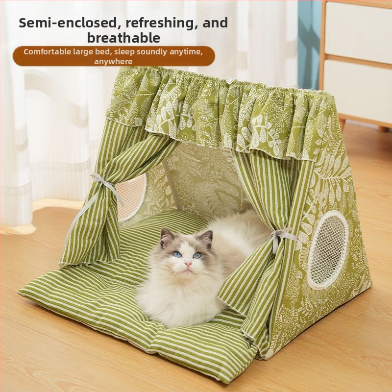 Macska sátor, nyári macskafészek, meleg kisállat kennel sátor, kivehető és mosható, zárt internetes hírességek macska sátor, minden évszakra alkalmas