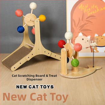 Kačių žaislas-pasukamas stacionarus kačių draskymo lenta iš sizalio, atsparus dilimui ir nekrentantis kailis, malonumas ir nuobodulio malšinimas kačiukų nagų malšinimo žaislas augintinių reikmenys