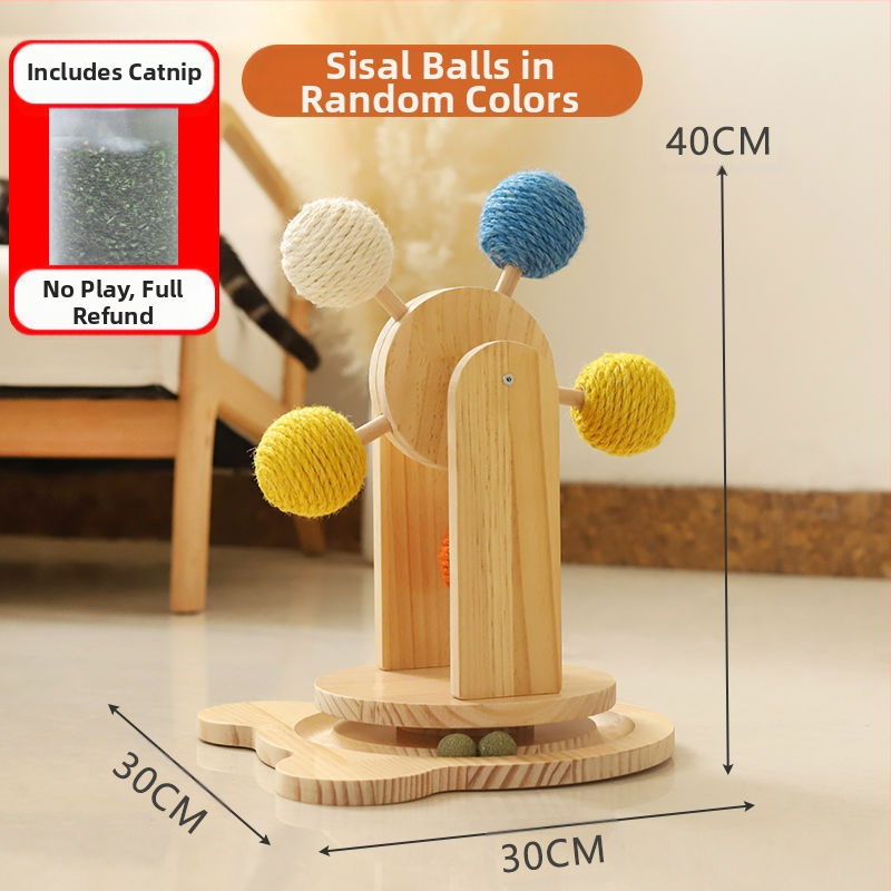 Kačių žaislas-pasukamas stacionarus kačių draskymo lenta iš sizalio, atsparus dilimui ir nekrentantis kailis, malonumas ir nuobodulio malšinimas kačiukų nagų malšinimo žaislas augintinių reikmenys