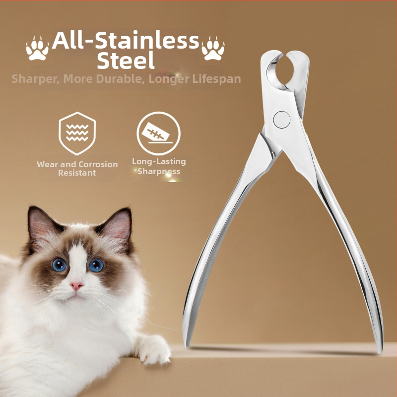 Универсална нокторезачка за домашни любимци, ножица за котки, кучешки принадлежности, нокторезачка от неръждаема стомана, анти-кръвен контур, полумесец