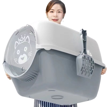 Πλήρως κλειστή τουαλέτα γάτας, ανθεκτική στις οσμές και την άμμο, εξωτερική άμμος γάτας με καπάκι, κλειστή άμμος γάτας, εξαιρετικά μεγάλη και τεράστια