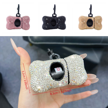 Deimantais inkrustuotas šunų išmatų dozatorius Nešiojamas šunų išmatų šiukšlių maišas Deimantais inkrustuotos naminių gyvūnėlių valymo priemonės Šiukšlių dėžė