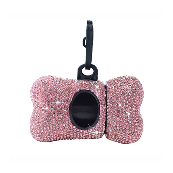 Deimantais inkrustuotas šunų išmatų dozatorius Nešiojamas šunų išmatų šiukšlių maišas Deimantais inkrustuotos naminių gyvūnėlių valymo priemonės Šiukšlių dėžė