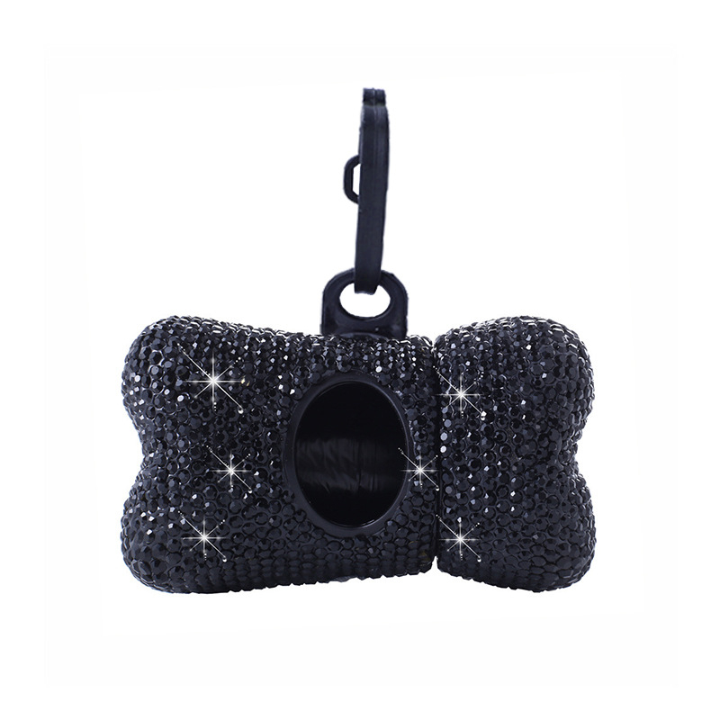 Deimantais inkrustuotas šunų išmatų dozatorius Nešiojamas šunų išmatų šiukšlių maišas Deimantais inkrustuotos naminių gyvūnėlių valymo priemonės Šiukšlių dėžė