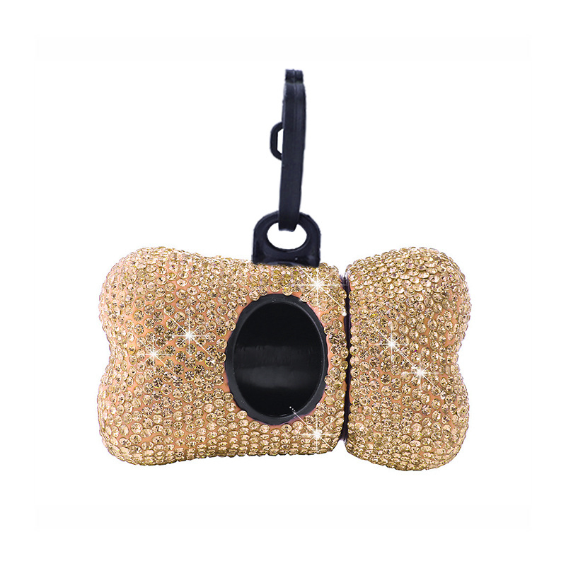 Deimantais inkrustuotas šunų išmatų dozatorius Nešiojamas šunų išmatų šiukšlių maišas Deimantais inkrustuotos naminių gyvūnėlių valymo priemonės Šiukšlių dėžė