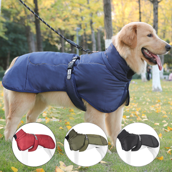 Amazon őszi és téli új kisállatruhák nagy kutyaruhák vastagított meleg szélálló rohanó ruhák fényvisszaverő nagy kutyáknak