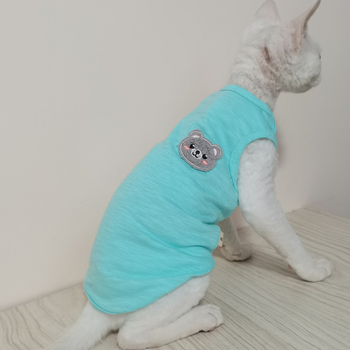 Лятна тънка тениска с четири крака, памучна, дишаща, малка, свежа, безкосместа котка сфинкс, немски дрехи