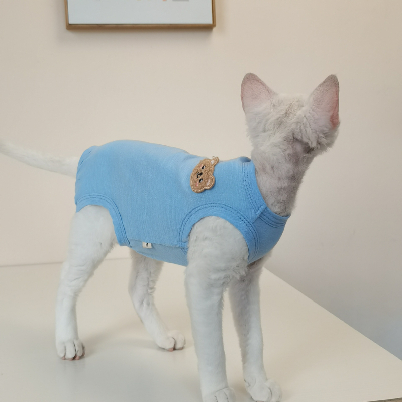 Лятна тънка тениска с четири крака, памучна, дишаща, малка, свежа, безкосместа котка сфинкс, немски дрехи