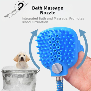 Είδη καθαρισμού κατοικίδιων ζώων, βούρτσα ντους σιλικόνης, άνετο μασάζ, αντικείμενο μπάνιου σκύλου και γάτας, κεφαλή ντους