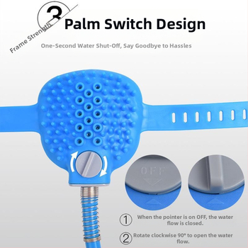 Είδη καθαρισμού κατοικίδιων ζώων, βούρτσα ντους σιλικόνης, άνετο μασάζ, αντικείμενο μπάνιου σκύλου και γάτας, κεφαλή ντους