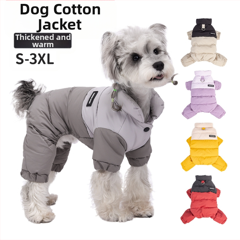 Pamučni kaput za kućne ljubimce, zimski topli i zadebljani pamučni kaput s četiri noge, odjeća za pse od grafena otporna na vjetar, plišani medvjedić otporan na proklizavanje