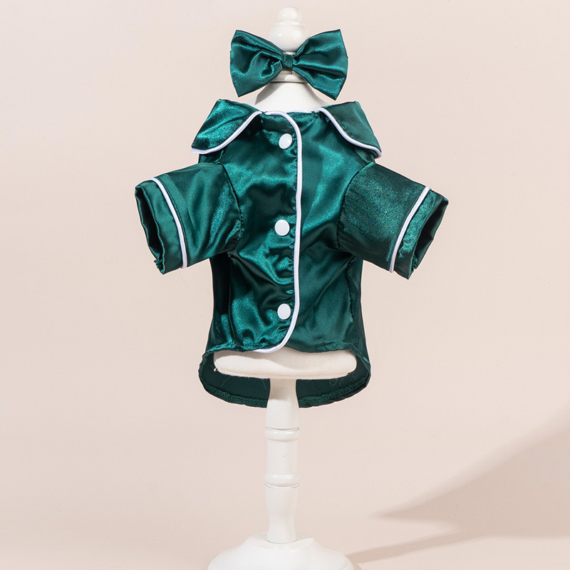 Selyemutánzatú pizsama, kutyaruha, teddy VIP keserűmackós macskaruha, kétlábú ruhák, tavaszi és nyári ruhák