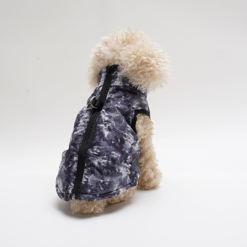 1 darab új őszi-téli meleg pamuttal bélelt kabát, menő, terepszínű leopárdmintás mellény kis és közepes méretű kutyáknak, speciális kisállatoknak