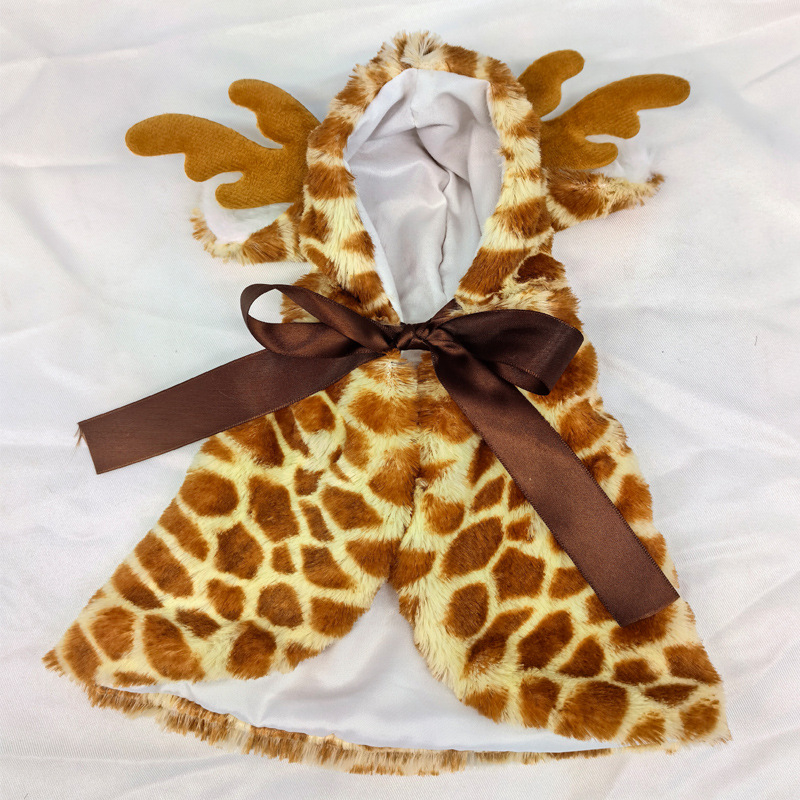 Коледен костюм за домашен любимец, лос, пончо, наметало, топло куче, котка, универсални дрехи, подходящи за рокля, шапка, аксесоари