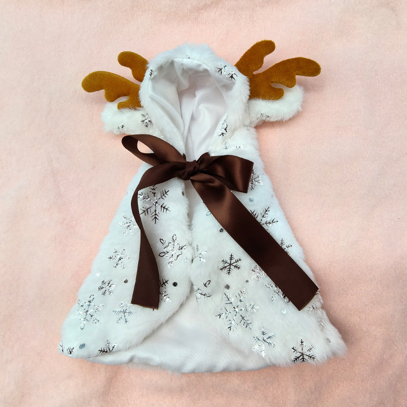 Коледен костюм за домашен любимец, лос, пончо, наметало, топло куче, котка, универсални дрехи, подходящи за рокля, шапка, аксесоари