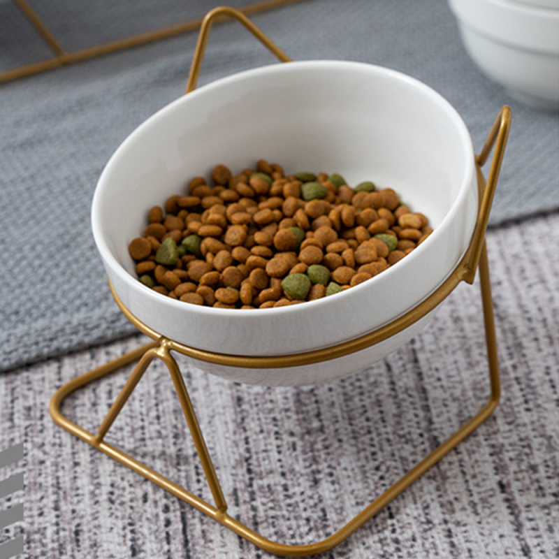 Amazon kisállattál, kutyatál, integrált dupla tál, macska rizstál, macskatál, kerámia, nem könnyen felborítható nyakvédő