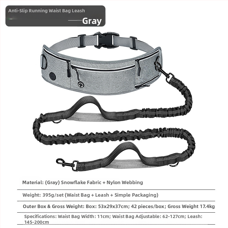 Határokon átnyúló robbanásbiztos futókutya póráz nejlon fényvisszaverő multifunkcionális visszahúzható sport deréktáska kisállat póráz