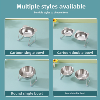 Μπολ γάτας από ανοξείδωτο ατσάλι 304, μπολ νερού για γάτες, λεκάνη πόσης, προστασία λαιμού κατοικίδιων, υπερυψωμένη σχάρα, μπολ για σκύλους, μπολ τροφής για γάτες, μπολ ρυζιού