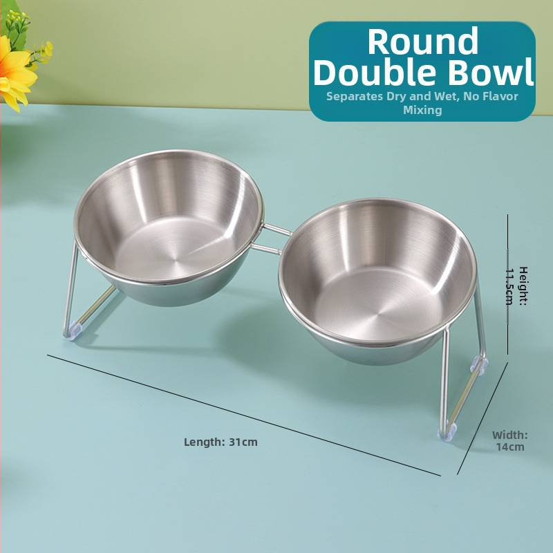 304 rozsdamentes acél macskatál, macska itató, ivómedence, kisállat nyakvédő, megemelt állványos kutyatál, macskaeledel-tál, rizstál