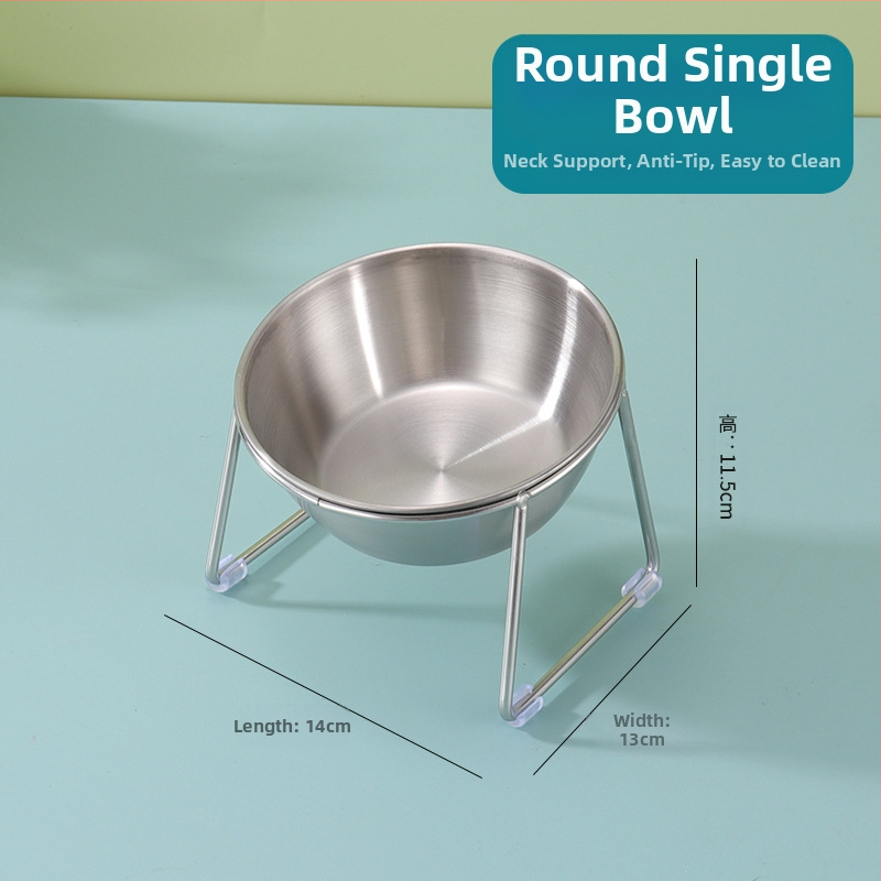 304 rozsdamentes acél macskatál, macska itató, ivómedence, kisállat nyakvédő, megemelt állványos kutyatál, macskaeledel-tál, rizstál