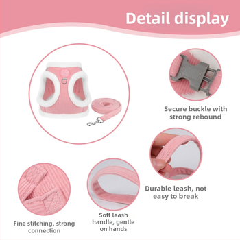 Νέο λουρί κατοικίδιων ζώων, ανακλαστικό, ζεστό και μαλακό σχοινί βόλτας για σκύλους, βελούδινο άνετο λουρί σκύλου All-In-One για κουνέλι