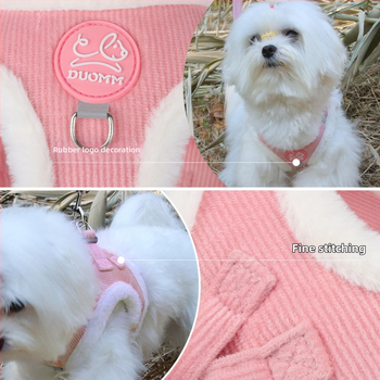 Νέο λουρί κατοικίδιων ζώων, ανακλαστικό, ζεστό και μαλακό σχοινί βόλτας για σκύλους, βελούδινο άνετο λουρί σκύλου All-In-One για κουνέλι