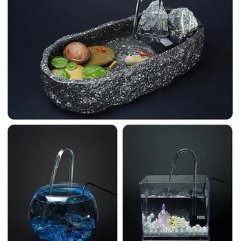 Stalinis akvariumas su USB zen tipo žirgų akvariumu augintiniams, mažo srauto, vėžlių akvariumas mokiniams, kraštovaizdžio vandens pompa, mažas vandens pompos akvariumas
