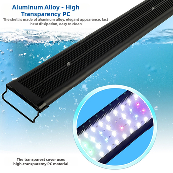 Plokščias itin plonas LED vandens augalų šviestuvas akvariumo apšvietimas žuvų bako šviestuvas pritemdomas ryškesnis žolės bako šviestuvas vandeniui papildomas šviestuvas dumblius naikinantis šviestuvas