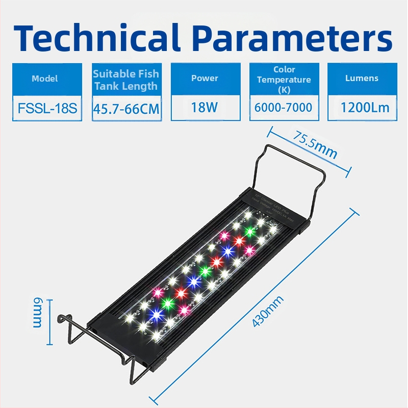 Plokščias itin plonas LED vandens augalų šviestuvas akvariumo apšvietimas žuvų bako šviestuvas pritemdomas ryškesnis žolės bako šviestuvas vandeniui papildomas šviestuvas dumblius naikinantis šviestuvas